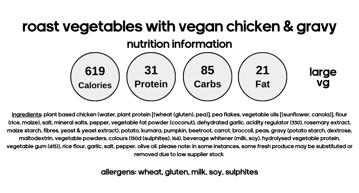 Roast Vegetables with Vegan Chicken & Gravy (V)