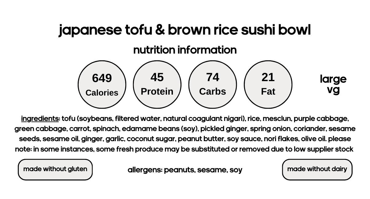 Japanese Tofu & Brown Rice Sushi Bowl (V)
