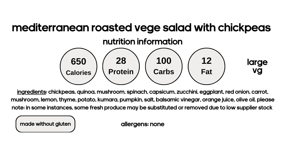 Mediterranean Roasted Vege Salad with Chickpeas (V)