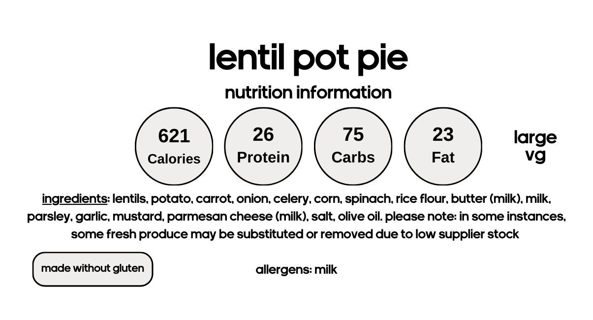 Lentil Pot Pie (V)