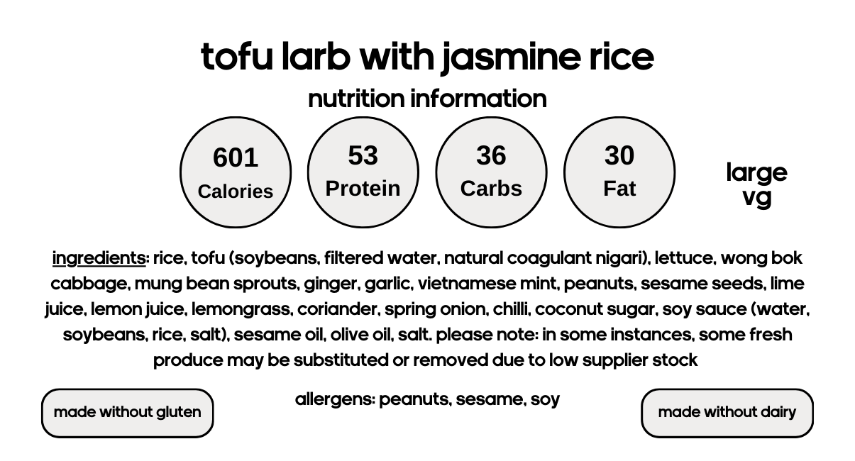Tofu Larb with Jasmine Rice (V)