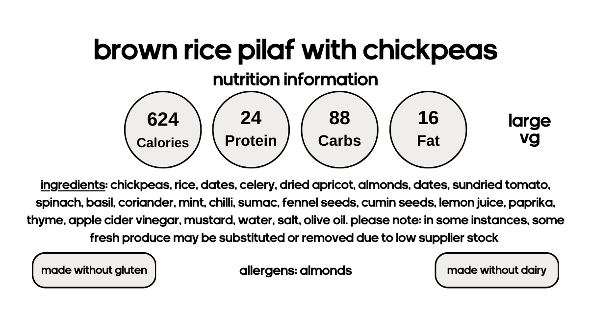 Brown Rice Pilaf with Moroccan Chickpeas (V)