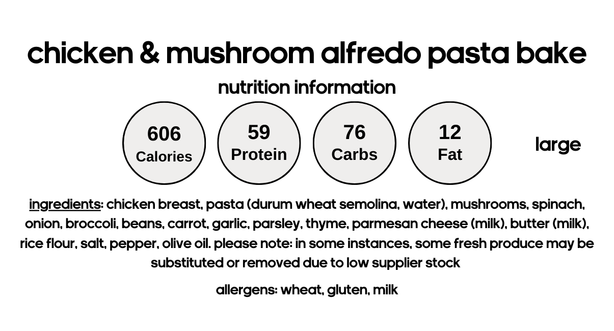 Chicken & Mushroom Alfredo Pasta Bake