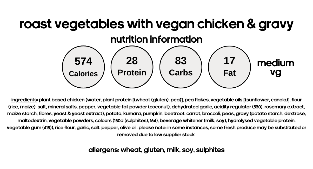 Roast Vegetables with Vegan Chicken & Gravy (V)