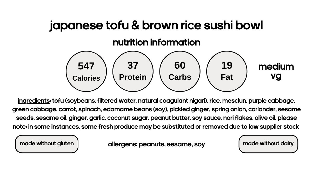 Japanese Tofu & Brown Rice Sushi Bowl (V)