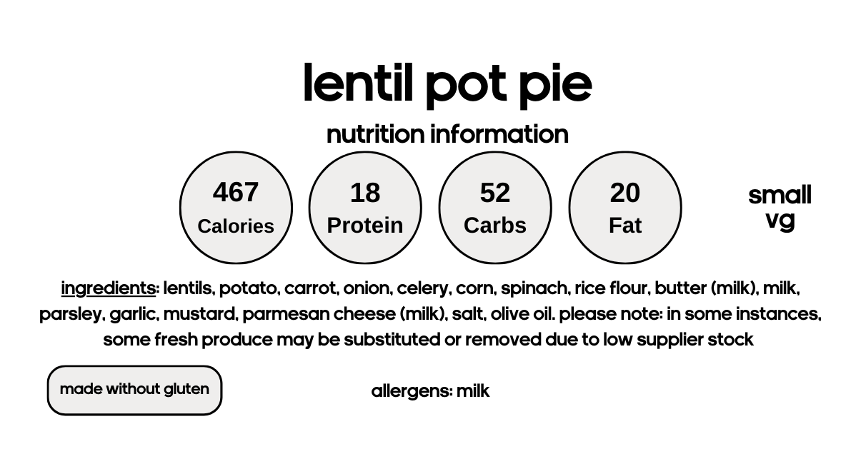 Lentil Pot Pie (V)