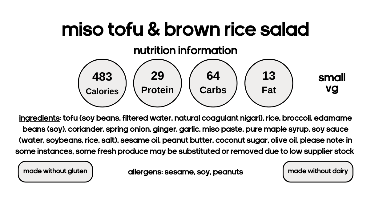 Miso Tofu & Brown Rice Salad (V)