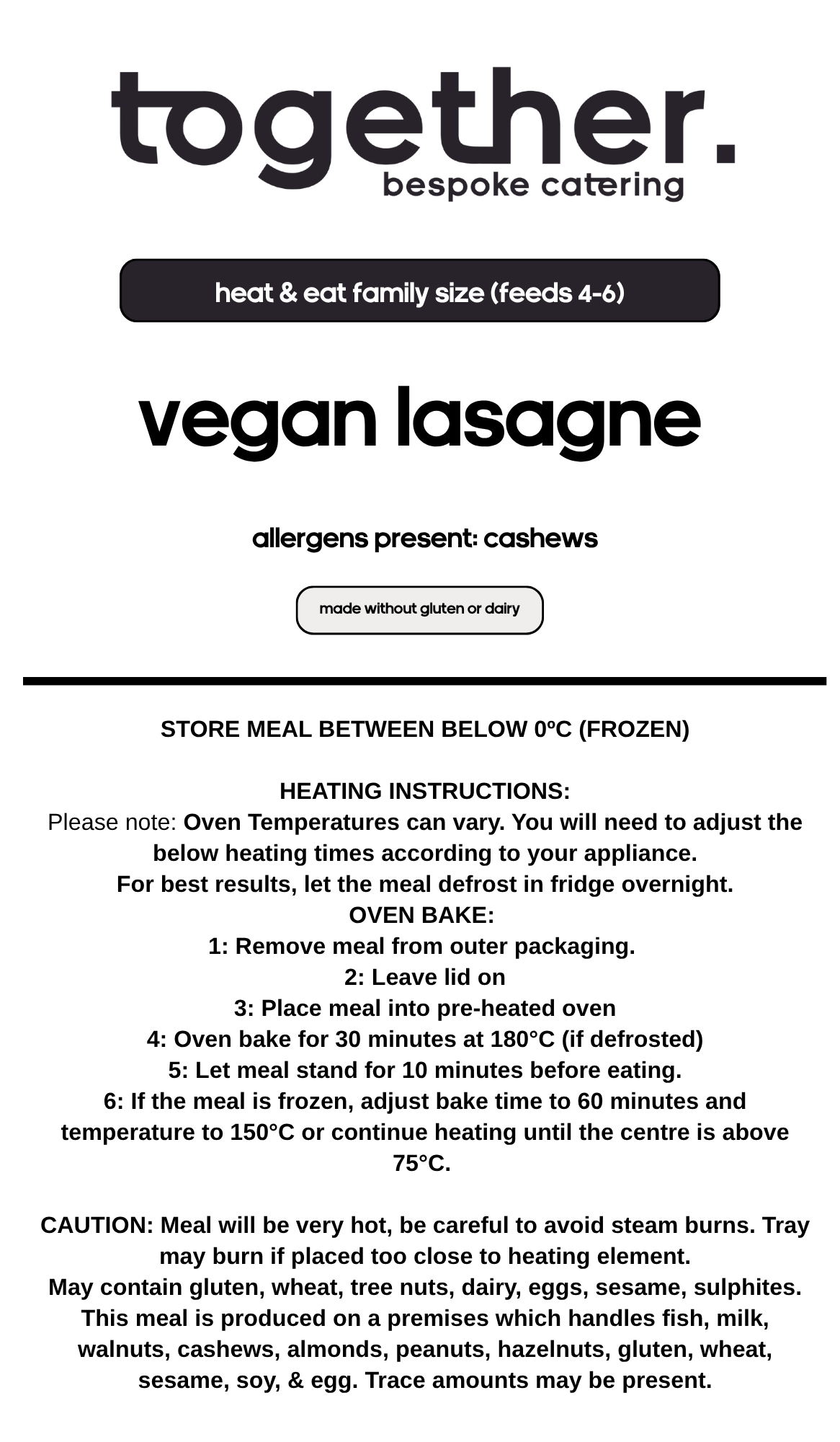 Vegan Lasagne Family Meal