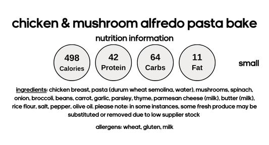 Chicken & Mushroom Alfredo Pasta Bake