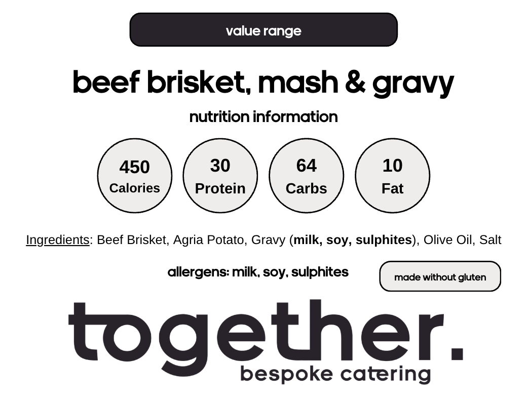 Beef Brisket, Mash & Gravy (6 Meal Pack)