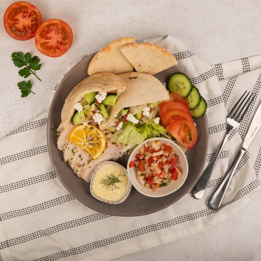 Herby Lemon Chicken with Flatbreads & Salsa