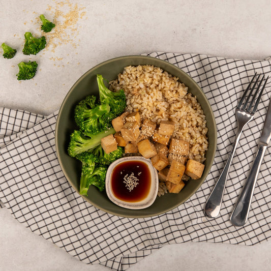 Honey Soy Tofu with Broccoli & Brown Rice (V)