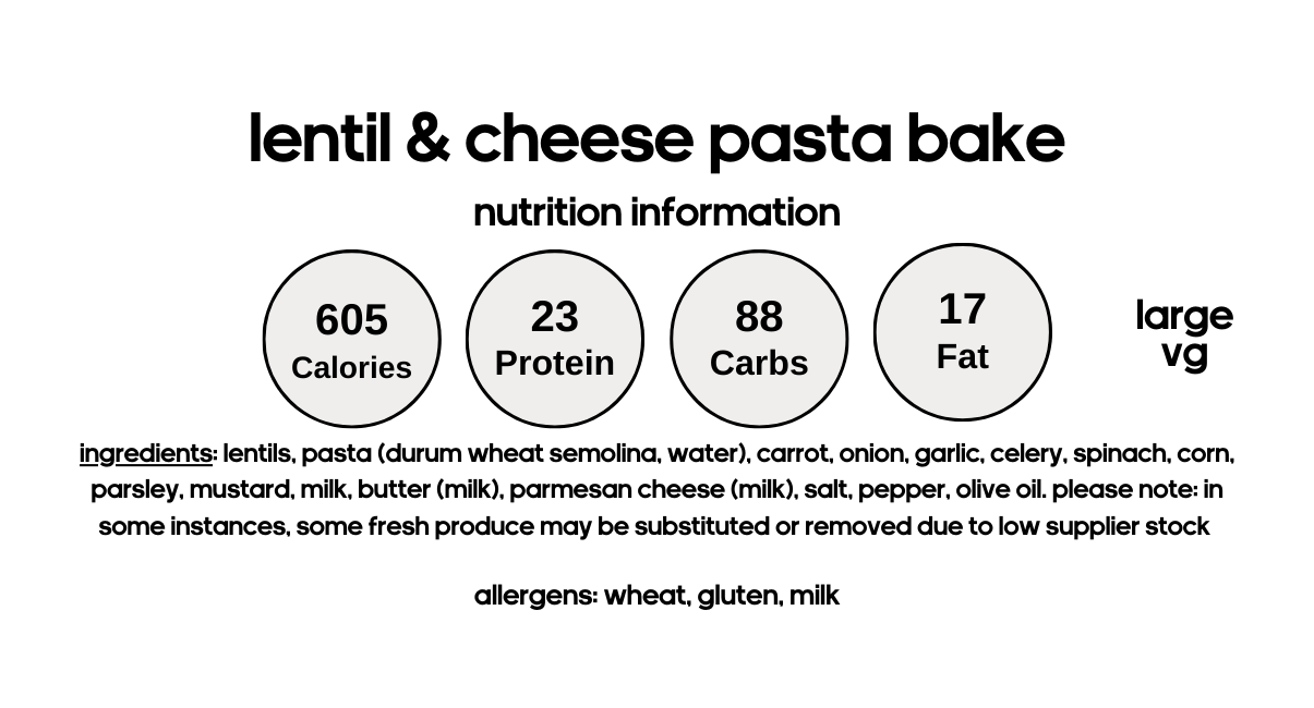 Lentil Pasta Bake (V)