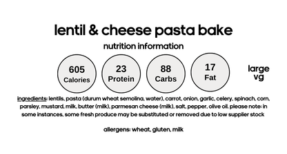 Lentil Pasta Bake (V)
