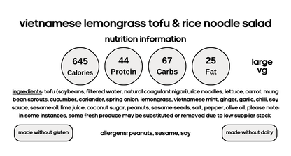 Vietnamese Lemongrass Tofu & Rice Noodle Salad (V)