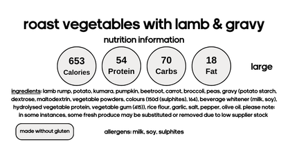 Roast Vegetables with Lamb & Gravy