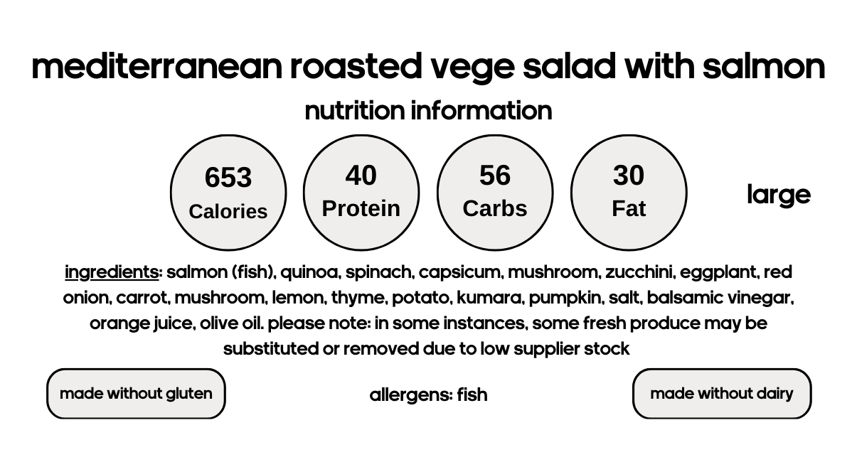 Mediterranean Roasted Vege Salad with Salmon