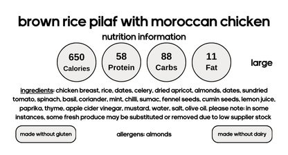 Brown Rice Pilaf with Moroccan Chicken