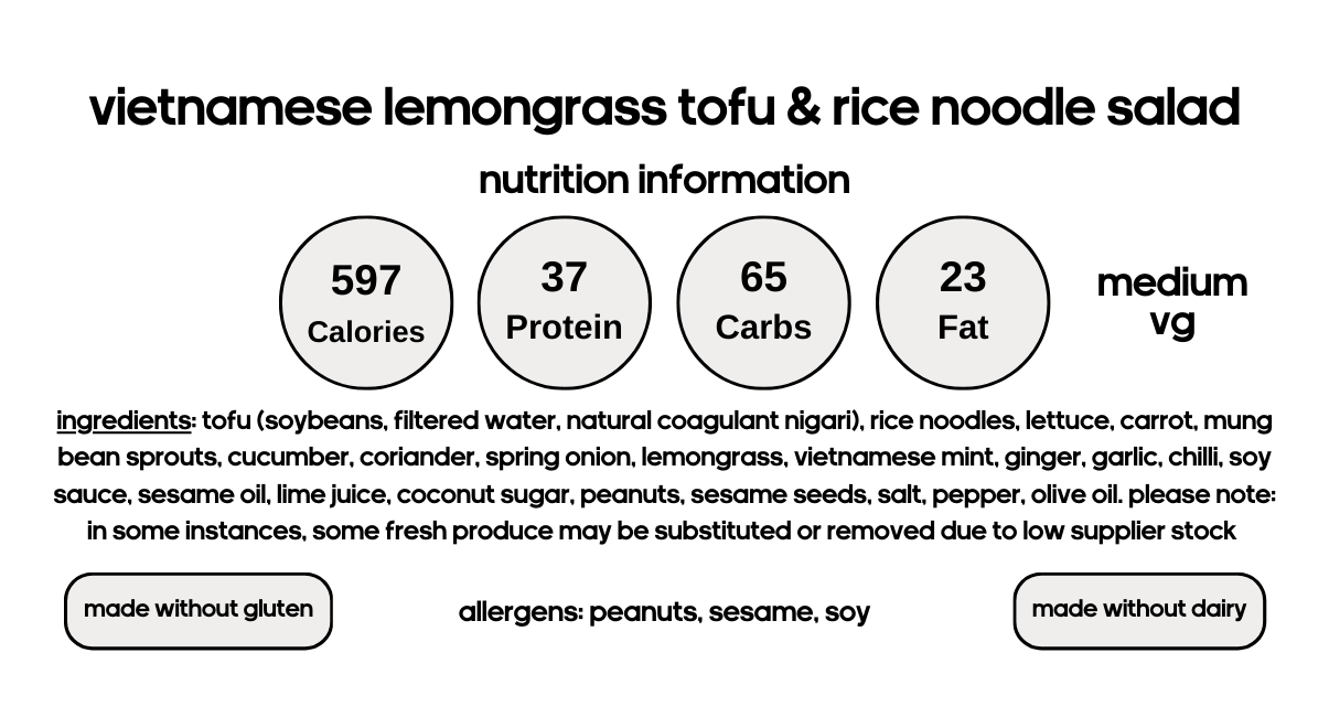 Vietnamese Lemongrass Tofu & Rice Noodle Salad (V)