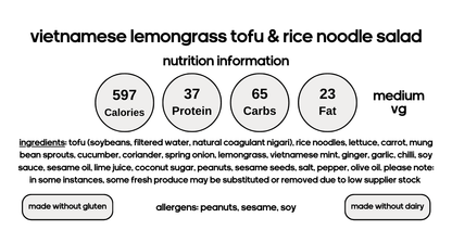 Vietnamese Lemongrass Tofu & Rice Noodle Salad (V)