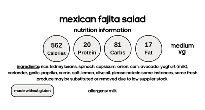 Mexican Fajita Salad with Rice & Beans (V)