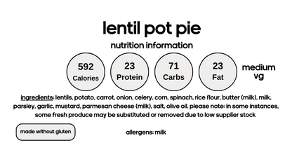 Lentil Pot Pie (V)