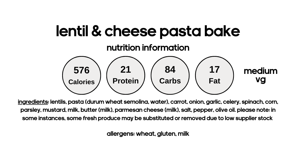 Lentil Pasta Bake (V)