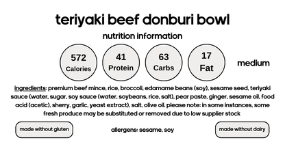 Teriyaki Beef Donburi Bowl