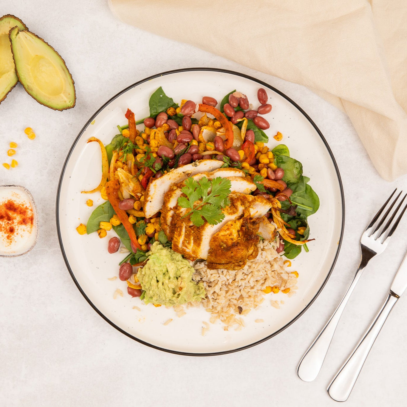 Mexican Fajita Salad with Jerk Chicken