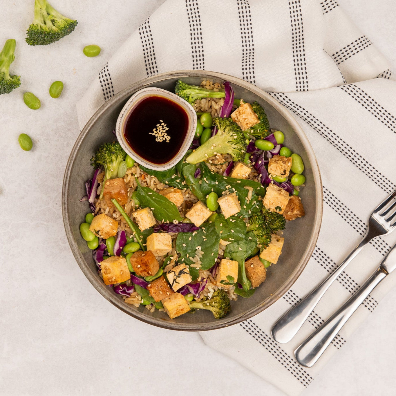 Miso Tofu & Brown Rice Salad