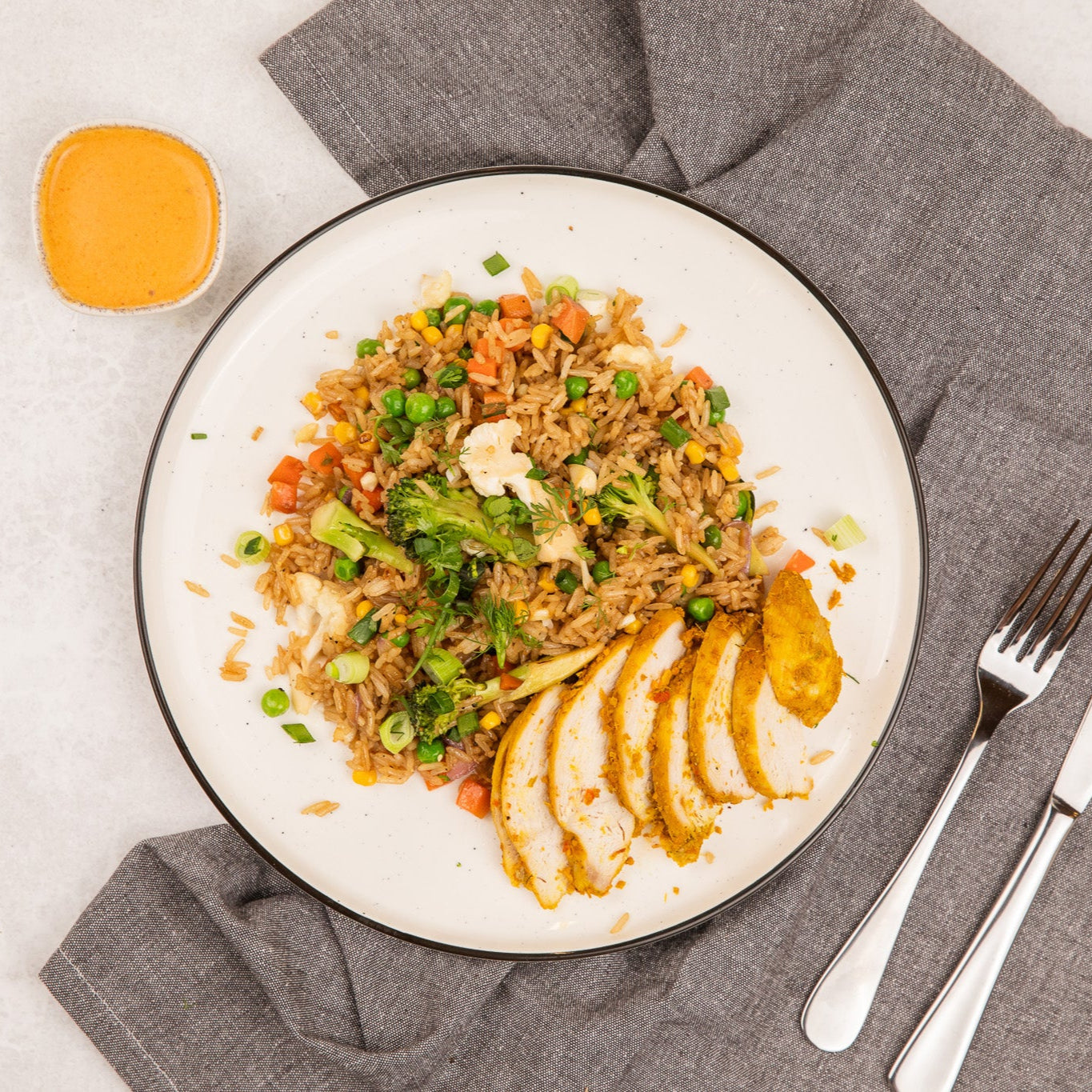 Nasi Goreng with Satay Chicken