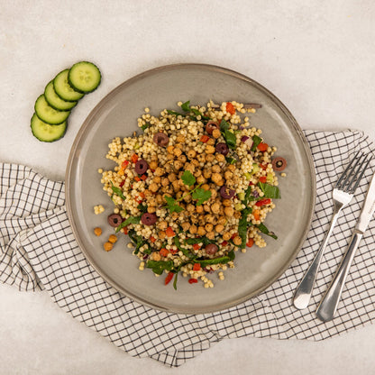 Pearl Cous Cous Salad with Chickpeas (V)