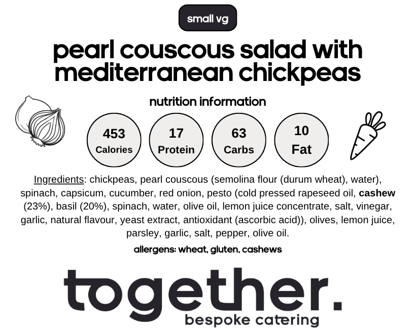 Pearl Cous Cous Salad with Chickpeas (V)