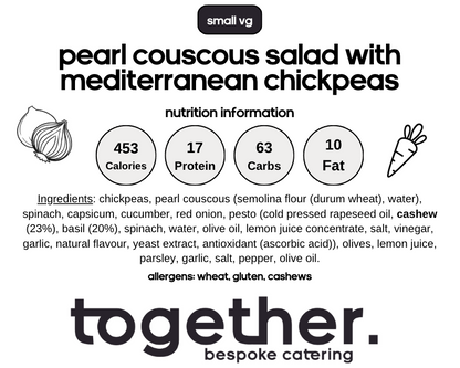 Pearl Cous Cous Salad with Chickpeas (V)