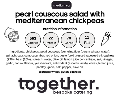 Pearl Cous Cous Salad with Chickpeas (V)