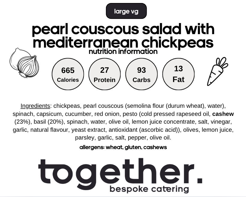 Pearl Cous Cous Salad with Chickpeas (V)