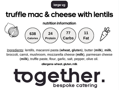 Truffle Mac & Cheese with Lentils (V)