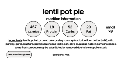 Lentil Pot Pie (V)