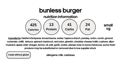 Bunless Falafel Burger (V)