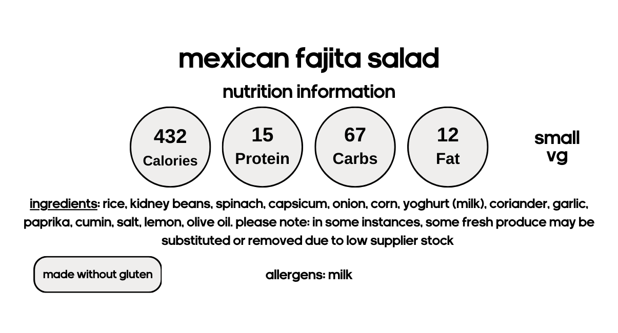 Mexican Fajita Salad with Rice & Beans (V)