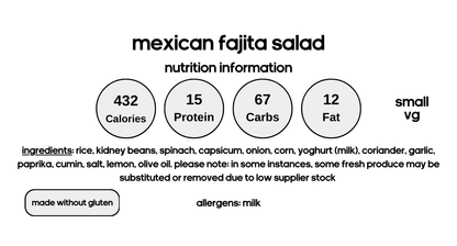 Mexican Fajita Salad with Rice & Beans (V)