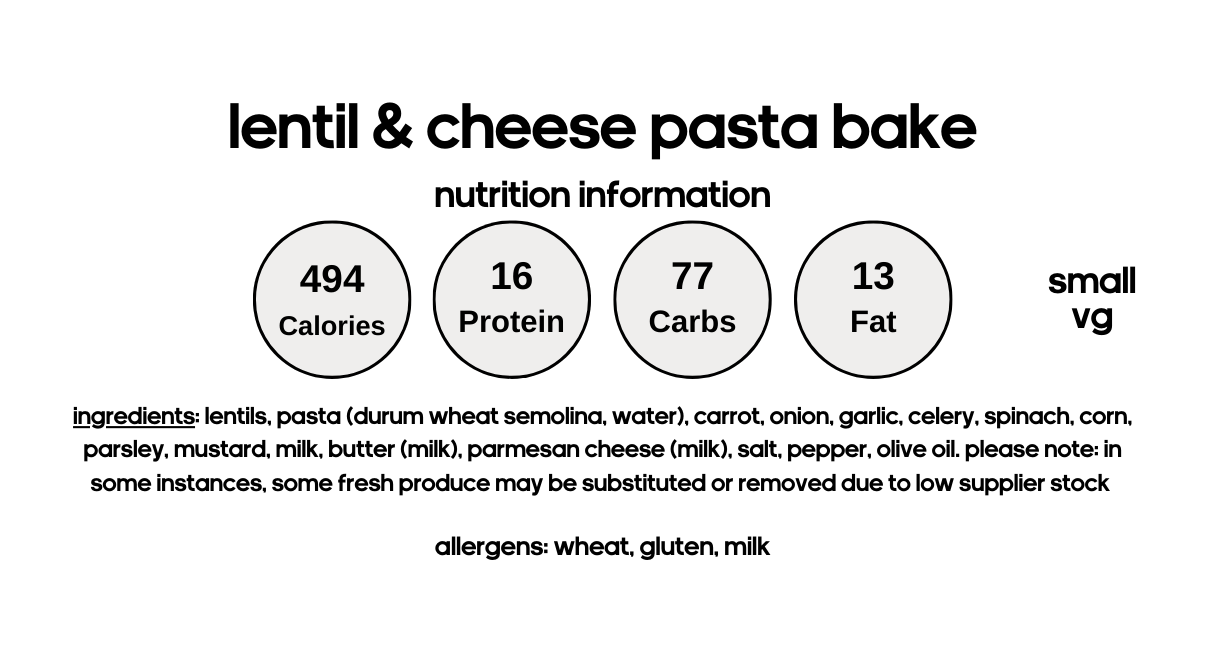 Lentil Pasta Bake (V)