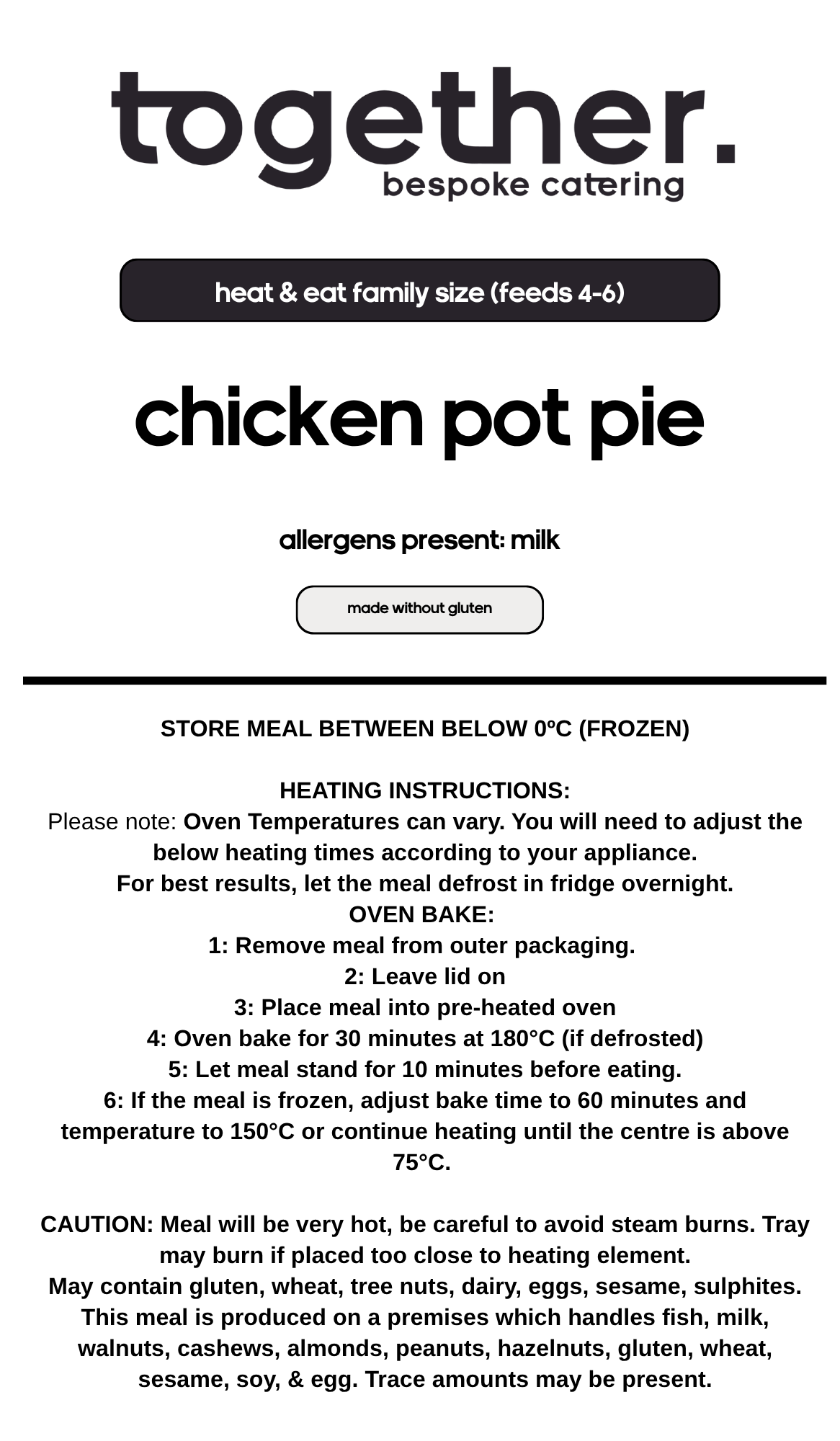 Chicken Pot Pie Family Meal