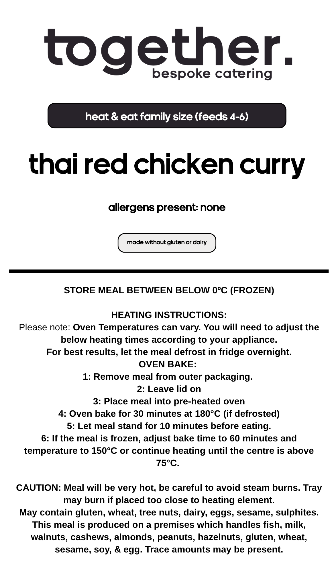 Thai Red Chicken Curry Family Meal