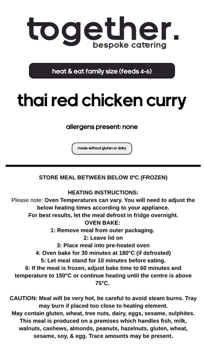 Thai Red Chicken Curry Family Meal