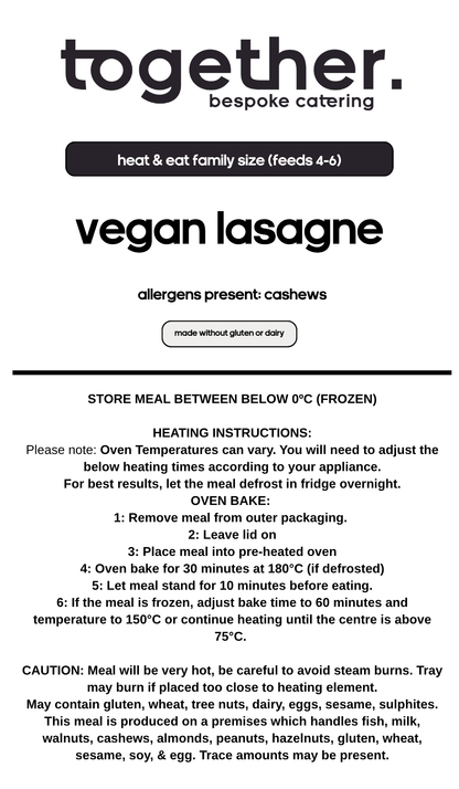 Vegan Lasagne Family Meal