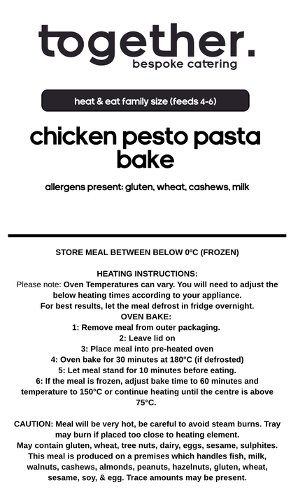 Chicken Pesto Pasta Bake Family Meal