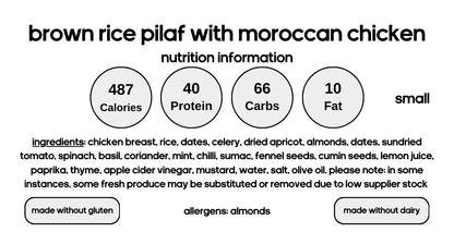 Brown Rice Pilaf with Moroccan Chicken