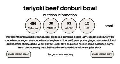 Teriyaki Beef Donburi Bowl