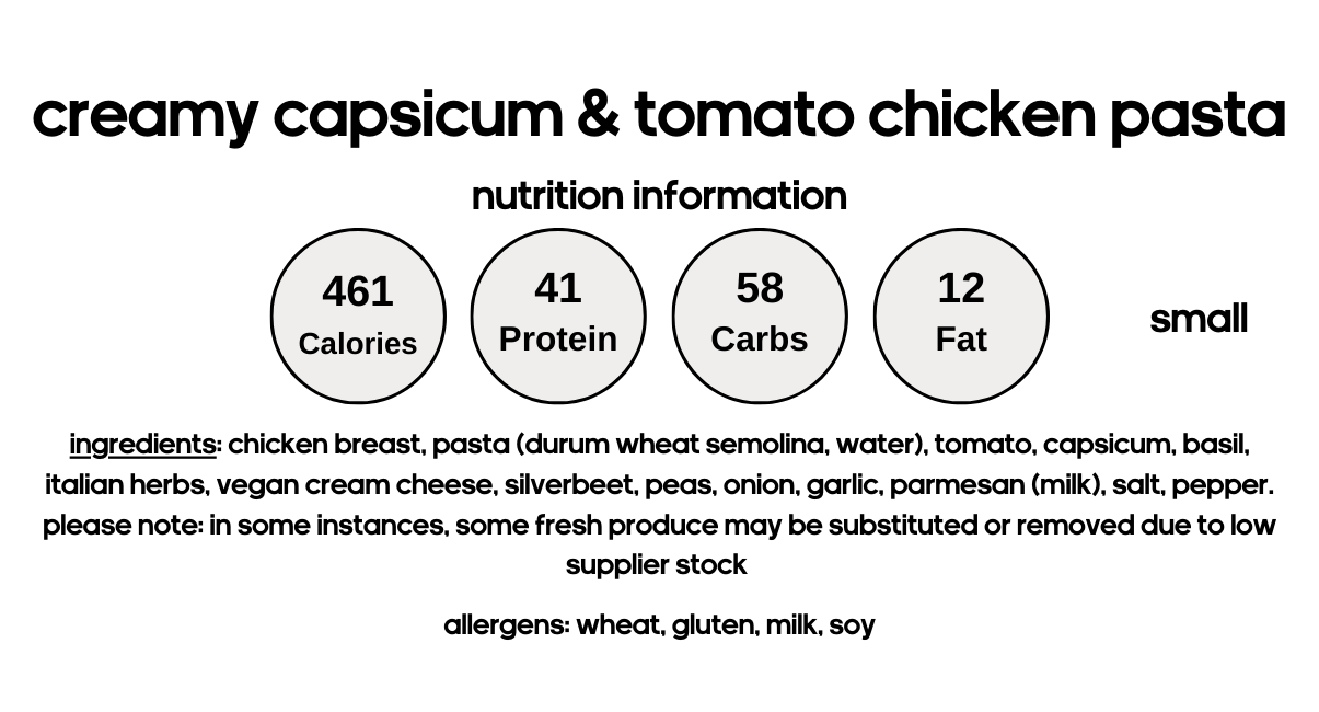 Creamy Capsicum & Tomato Chicken Pasta